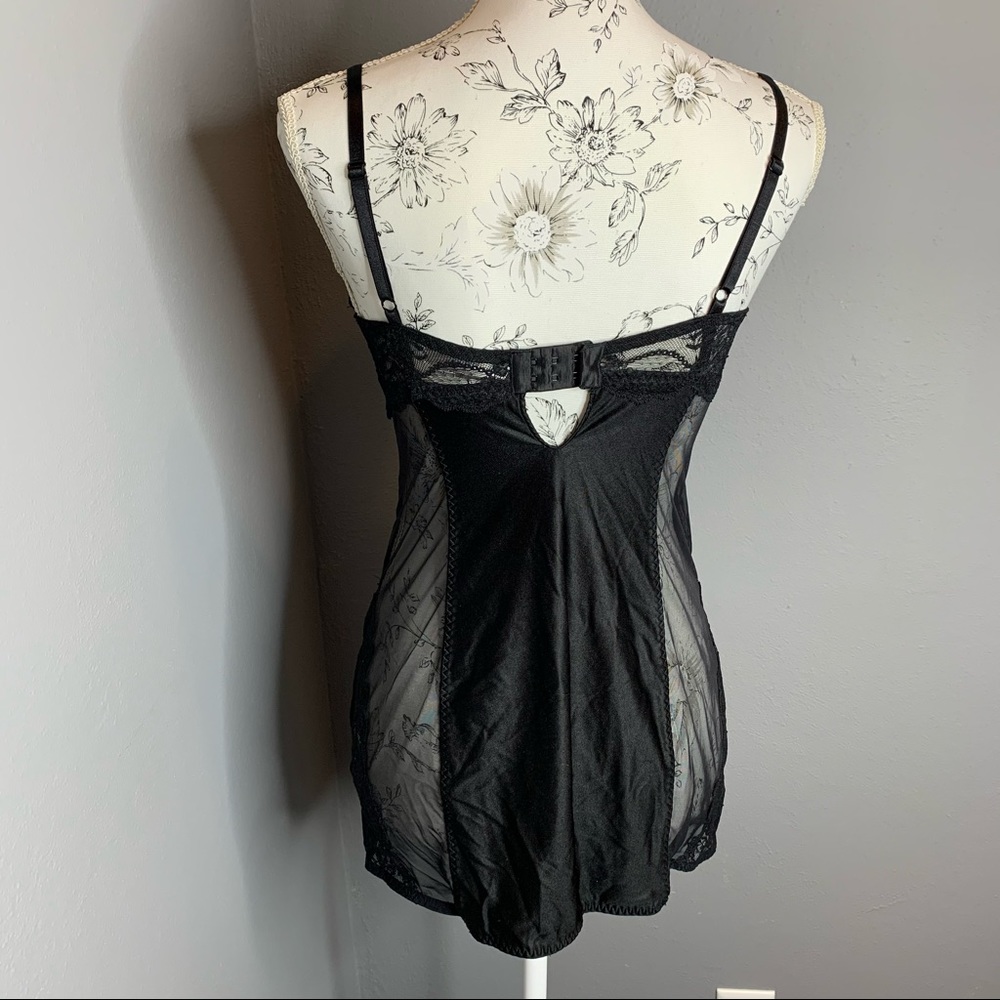 Victoria's Secret Black Lace Tank Lingerie 36C - Picture 3 of 5